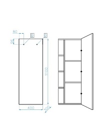 Style Line Пенал для ванной Берлин 40 соната – фотография-2
